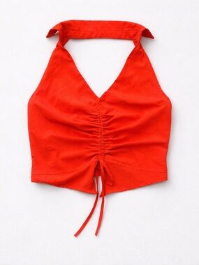 Milk & Honey Ruched Halter Top with Collar